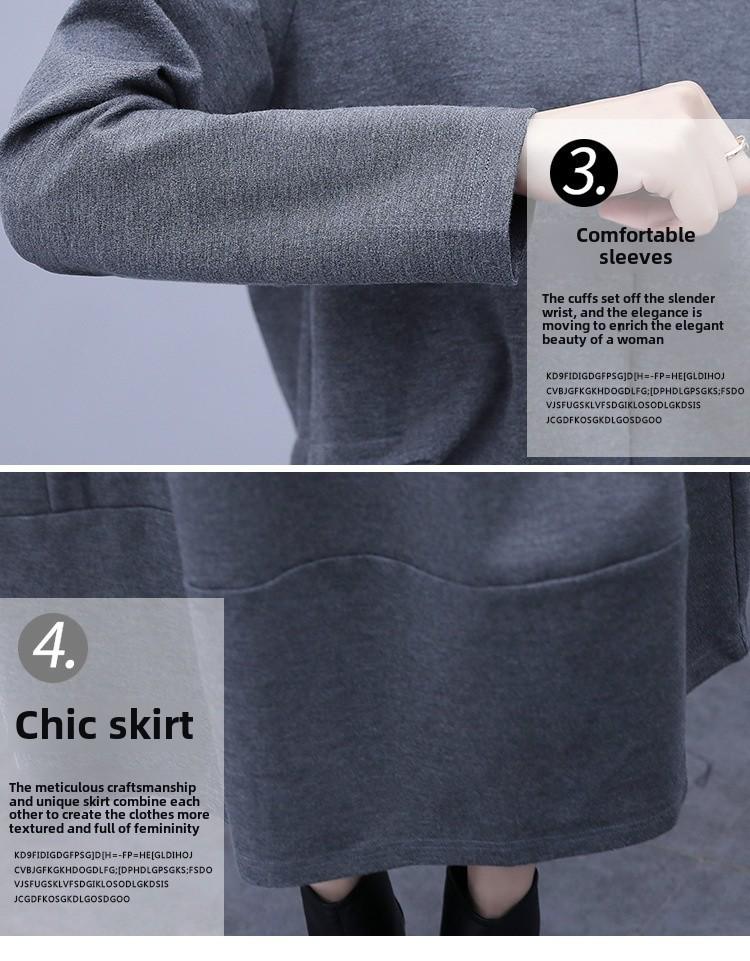 Женское платье-двойка больших размеров с длинными рукавами - коллекция осень/зима 2020, стильная повседневная мода для полных людей с небольшим весом.