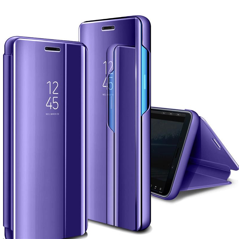 Умный зеркальный противоударный чехол для телефона для Samsung Huawei Honor Xiaomi Redmi iPhone OnePlus Магнитный флип-чехол из искусственной кожи
