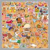 100 Capybara Doodle Stickers - Cute Cartoon Animal Decorations for Phone Cases and Mochi DIY Projects.