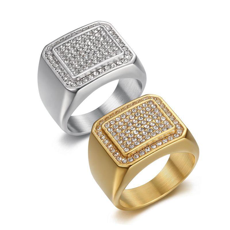 Unique Male Rapper Rings Buy Luxury Hip Hop Finger Ring for Men Titanium Steel Vacuum Plated ...