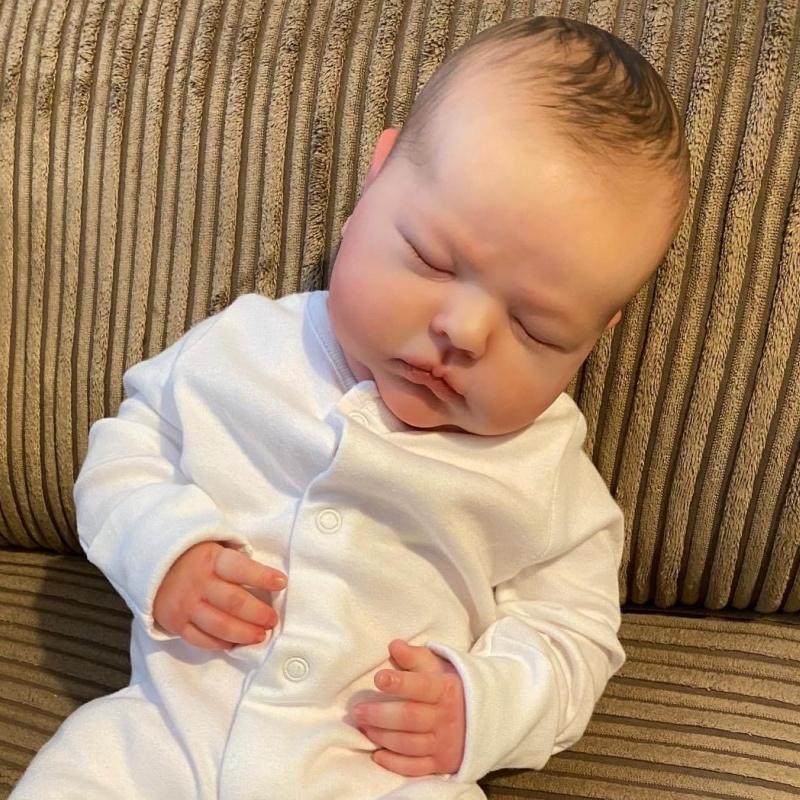 19-дюймовая реалистичная спящая кукла-реборн Тесса с мягким тканевым телом, кукла-новорожденный, реалистичная ручная имитация волос, куклы для детей, праздничные подарки для малышей