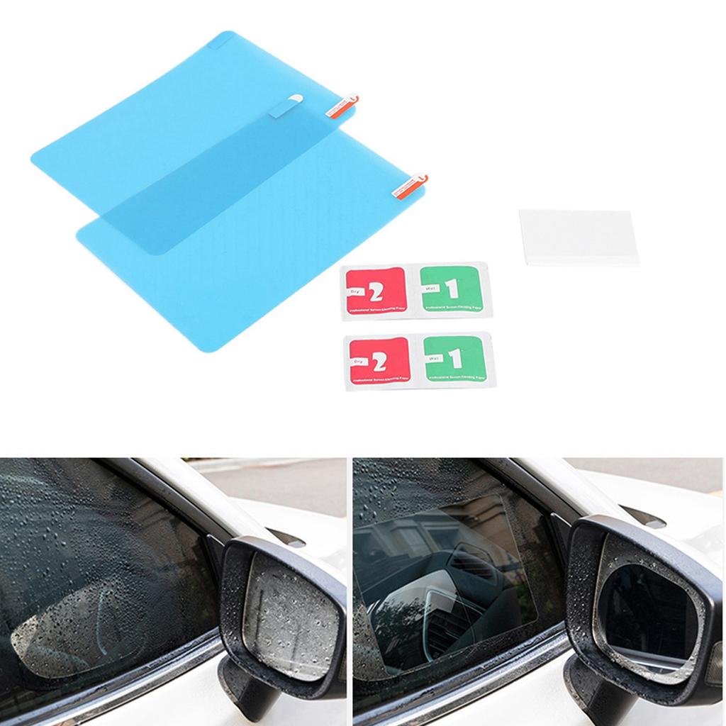 2pcs Rainproof Waterproof Car Rearview Mirror Sticker Anti fog Protective Film Rain Shield Oval
