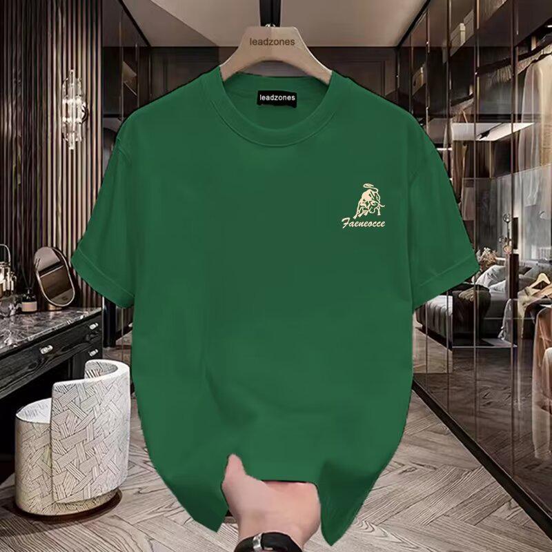 Men's Summer 2024 American Fashion Letter Print Short-Sleeve Loose Casual T-Shirt