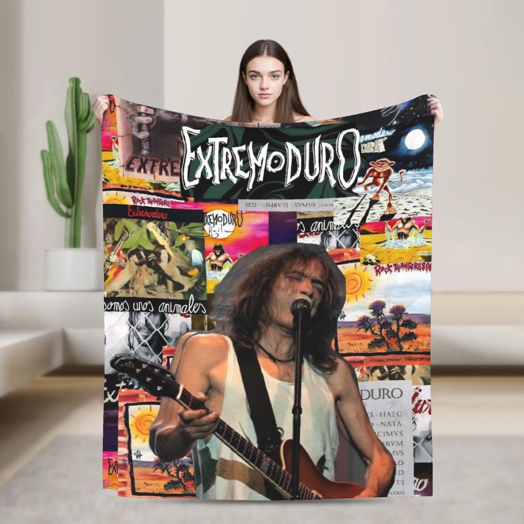 Extremoduro Rock Band Tour Throw Blanket for Couch Fuzzy Soft Plush Blanket 50x60 Inches Multi-size Bedspread for All Seasons