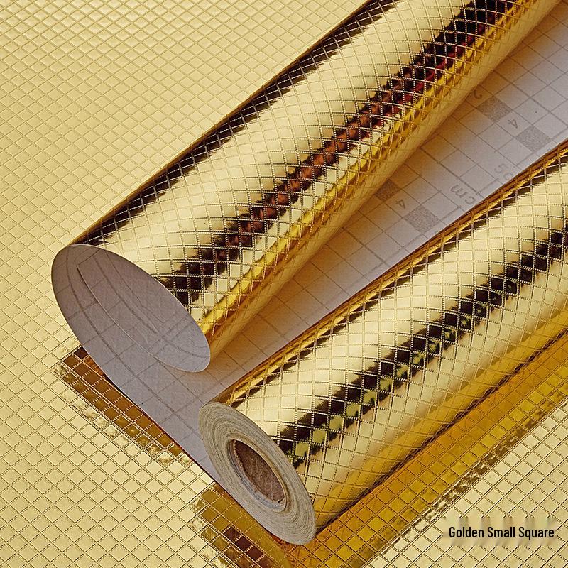 Oil-Proof Waterproof Self-Adhesive Kitchen Stickers: Moisture & Heat Resistant Tin Foil Wallpaper.