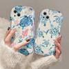 Летний Мультяшный Чехол с Рисунком Черепахи 3D Волна Для Samsung A73 A72 A71 A55 A54 A53 A34 A33 A25 A24 A23 A15 A14 A05 A03 4G 5G Чехол