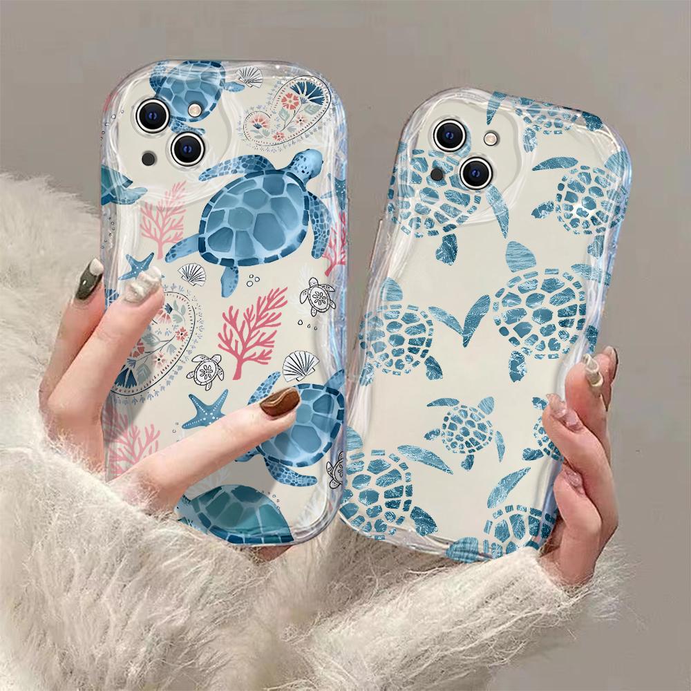 Летний Мультяшный Чехол с Рисунком Черепахи 3D Волна Для OPPO Realme 12 11 10 9 8 7 7i 6 5 Pro Plus C67 C55 C31 C35 C11 C12 C15 C20 C21Y