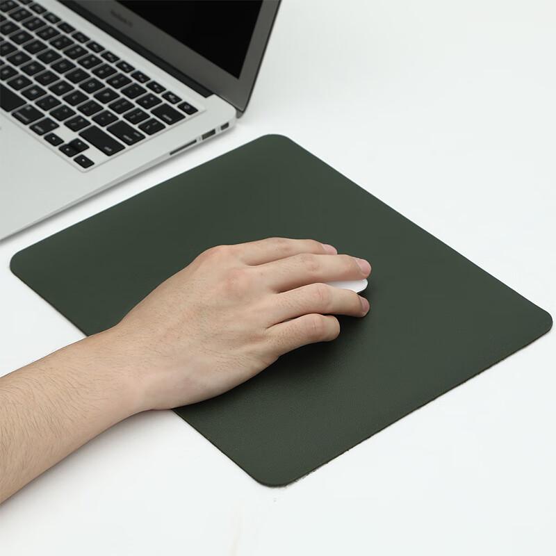 Mouse Pad Small Size, Desk Pad, Laptop Mat, Keyboard Pad, Home Mat, Skin-Friendly PU Leather Waterproof And Stain-Resistant, 300*240MM, Dark Gree