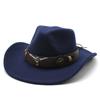 Hat Ethnic Style Cow Standard Western Cowboy Hat Roll Brim Retro Riding Wool Felt Hat