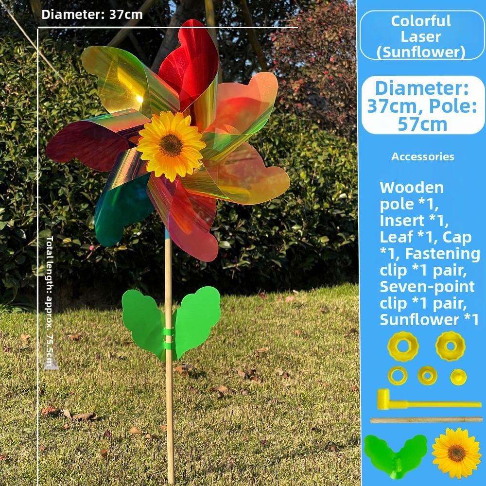 21/29/37cm Sunflower Windmill Multistyles Colorful Windmill Outdoor Party Picnic Decor