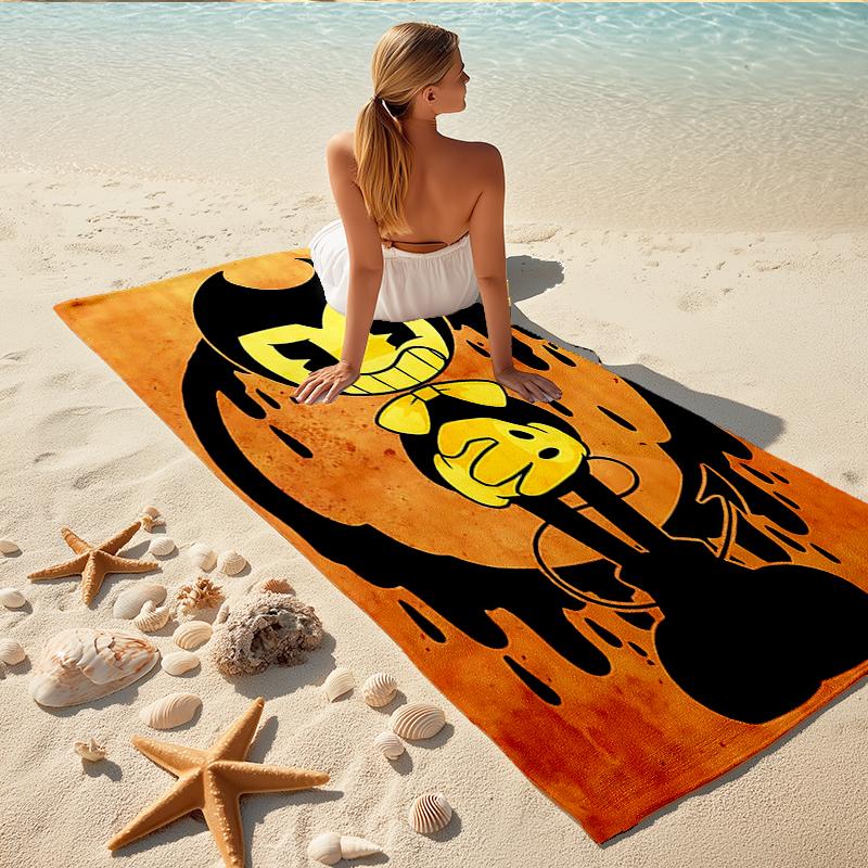 1Pc Bendy Ink Machine Beach Towel, Quick Dry, Multi-Use for Beach Pool Gym Yoga Home Travel, Christmas, Halloween, Xmas Gift M929295