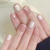 Milky White Sheer Press-On Nails: Simple Short Versatile False Nail Stickers
