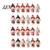 Christmas Tree Hanging Ornaments Bunny Wooden Ornament, 2D Flat Rabbit Decor with Santa Reusable Hat, Holiday Pendant for Wreath Door, Festive