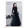Улучшенное повседневное платье Cheongsam в китайском стиле, женское черное длинное платье с трехмерной бабочкой в стиле ретро в стиле ретро