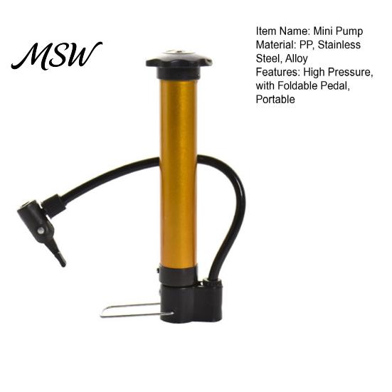 Motorcycle Tire Inflator Mini High Pressure Bike Pump, Portable Air Pump with Foldable Pedal, Aluminum Alloy for Road Mountain Bicycle Motorbike