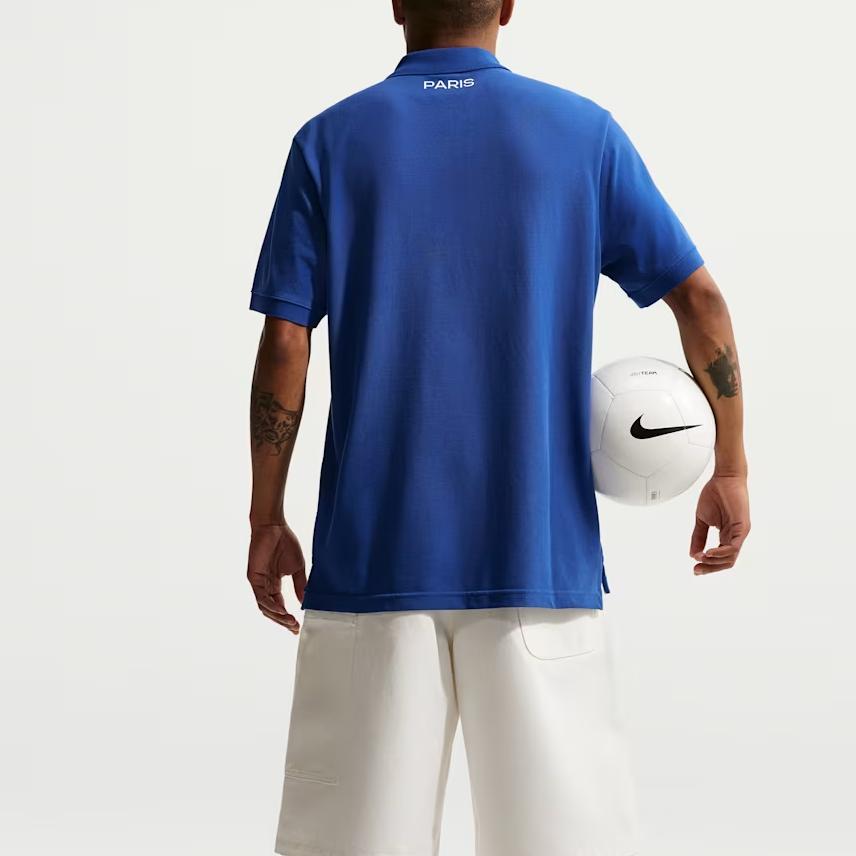 Nike Спортивная простая удобная футболка с коротким рукавом для мужчин Paris Saint-Germain с вышивкой Клубная футбольная форма Топы мужские IO4189-417