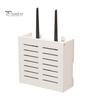WiFi Router Storage Box Wall Mount Wooden Router Shelf Organizer Power Strip Cable Management Hider Rack for Modem Cable Router Cover