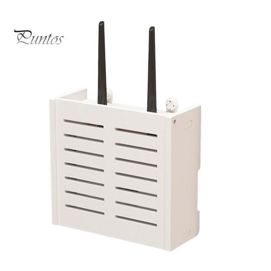 WiFi Router Storage Box Wall Mount Wooden Router Shelf Organizer Power Strip Cable Management Hider Rack for Modem Cable Router Cover