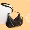 Leather Chain Tote Bag, Simple Premium Underarm Bag, Large Capacity Casual Single Shoulder Oblique Span Women
