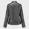 2020 Spring/Autumn Women's Large-Size Stand-Up Collar PU Leather Jacket