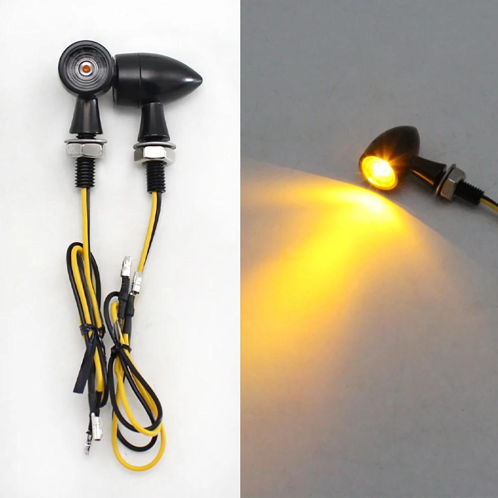 Motorcycle LED Turn Signal Black Motorcycle Bullet Lights Mini Turn Signals LED 8mm 12V Universal Led Motorcycle Indicator Lamps
