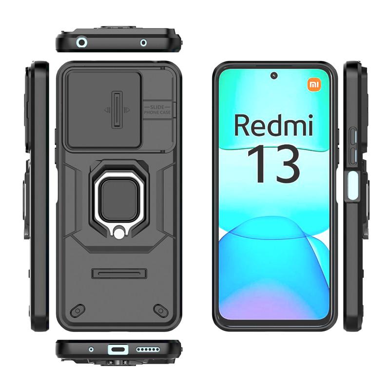 Для Xiaomi Redmi 13x Чехол Slide Camera Len Чехлы для телефонов Xiaomi Redmi 13x Funda Противоударный защитный чехол TPU PC Чехол Xiaomi Redmi 13x