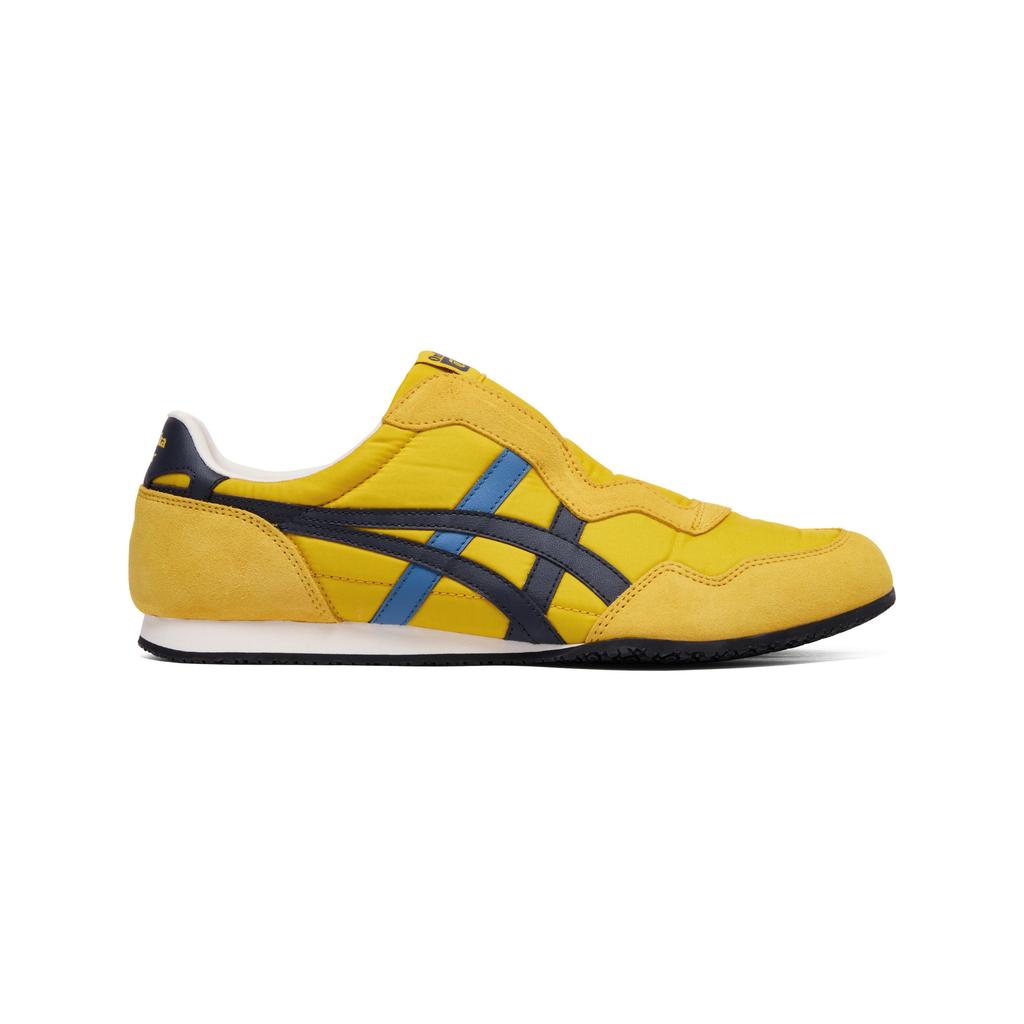 ONITSUKA TIGER Serrano Слипоны Тканевые Классические Универсальные Легкие Дышащие Легко надевать Повседневная обувь Унисекс кроссовки Желтый Темно-синий 1183C615-750