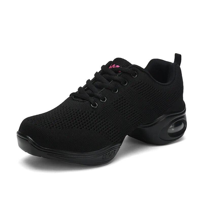 Women Lightweight Profession Dance Shoes Breathable Modern Jazz Casual Sneakers Non Slip Mid Heel Jogging