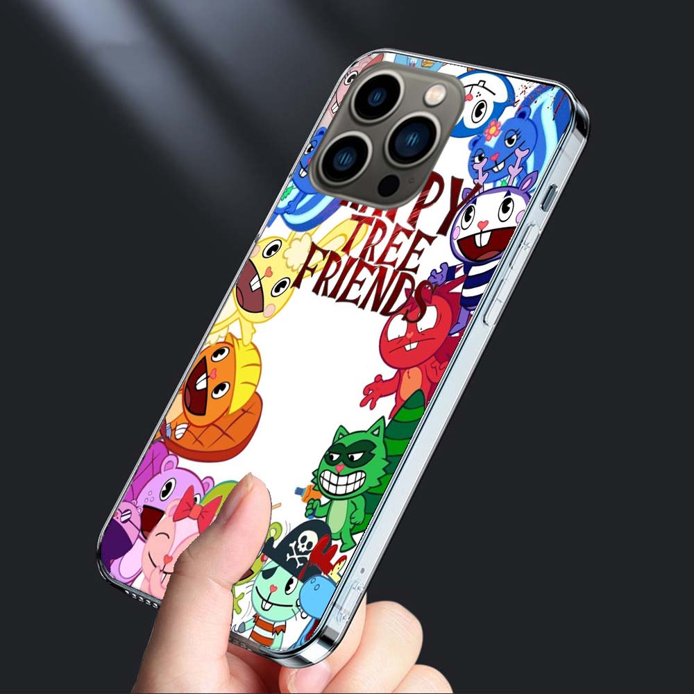 Чехол для телефона Happy Tree Friends Для iPhone 16E 15 Pro 14 Plus 17E 16 17 Pro Max Air 11 12 13 Mini Ударопрочный Чехол Милый Чехол TP