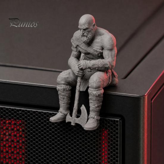 Украшение комнаты 3D-печатная статуя воина, фигурка скандинавской мифологии с декоративным оружием, коллекционный предмет для дома, офиса, игр
