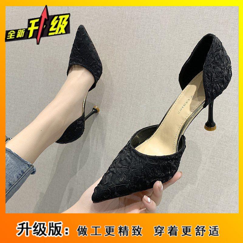 High Heels Women's New Spring and Summer Pointed Head Thin Heel Hollow Girl Single Shoes Femininity Small Fresh Women's Shoes