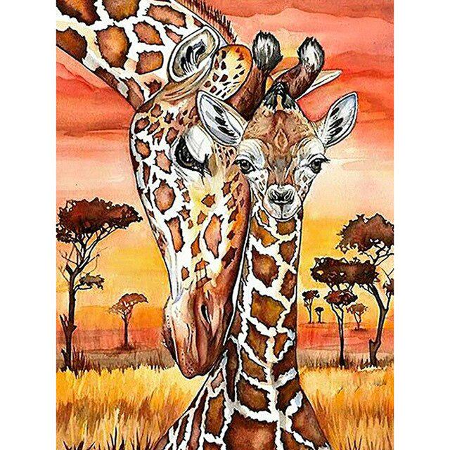 DIY Giraffe 5D Diamond Painting Cross Stitch Full Round Drill Daimond Embroidery Rhinestone