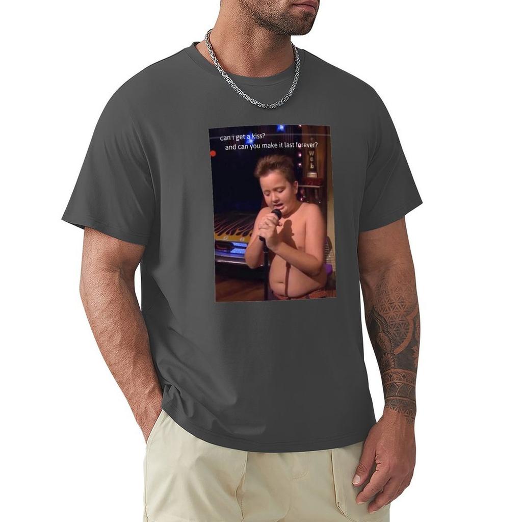 Могу ли я получить поцелуй и можешь ли ты сделать так, чтобы он длился вечно? Футболка Gibby Get A Kiss, новое издание, винтажная аниме-рубашка, мужская одежда