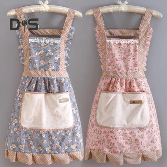 Портативный фартук для выпечки с карманным мягким женским модным садовым фартуком