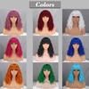 MISS WIG Короткие и волнистые синтетические парики с бахромой для женщин, термостойкое волокно фиолетового цвета, волнистый парик до плеч, вечерние косплей