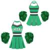 School Girls Costume Cheerleading Uniform Crop Vest Tops Pleated Skirt for Student Cosplay Party