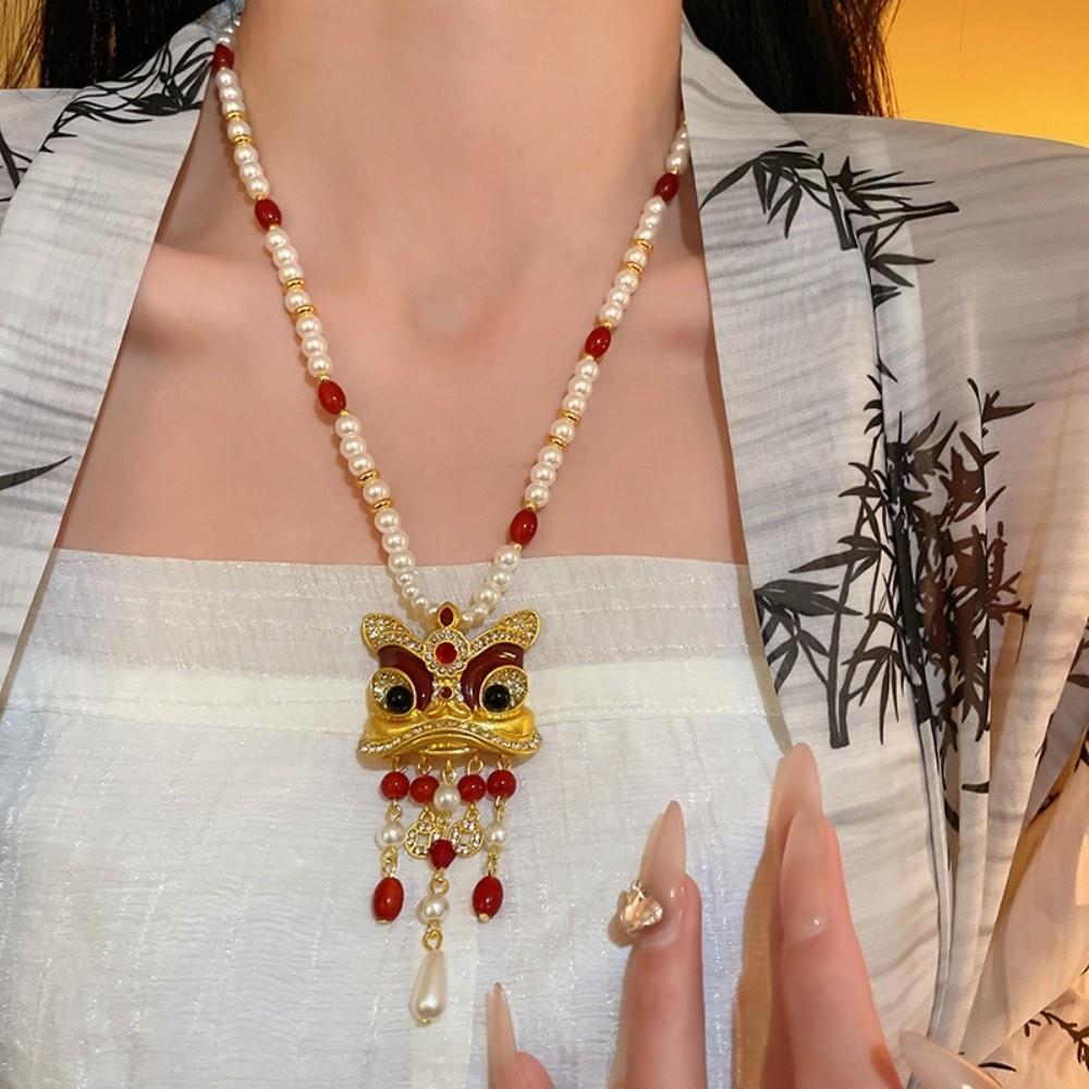 Стиль China-Chic Подвесной светильник 'Пробуждающийся лев' Серьги 'Танец льва' Премиум-класс Подарок на день рождения