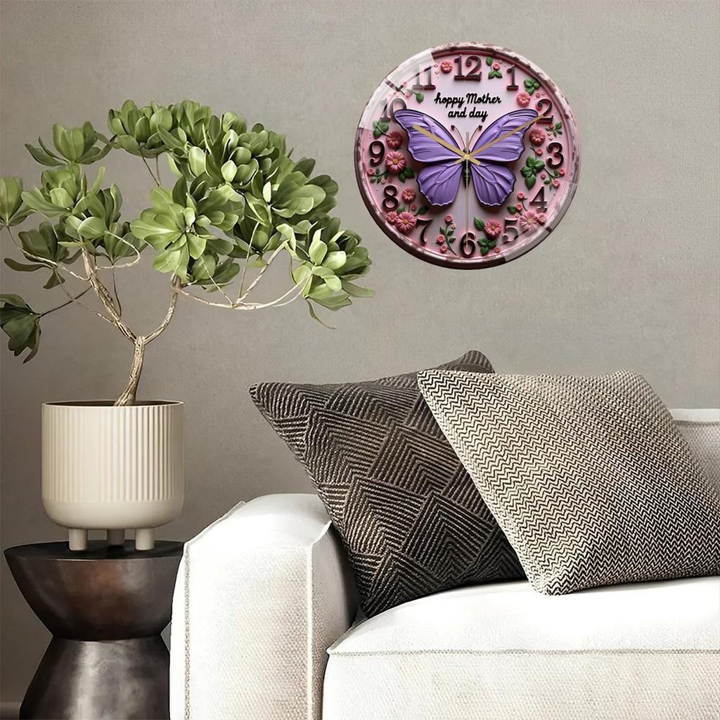 12 Inch Round Wall Clock with a Special Anti-Reflective Coating on the Glass