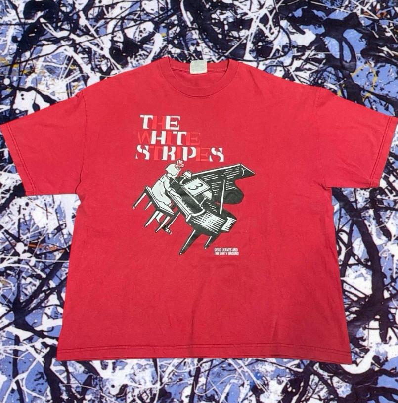 Винтажная Унисекс Футболка The White Stripes Красная S-5XL RS386