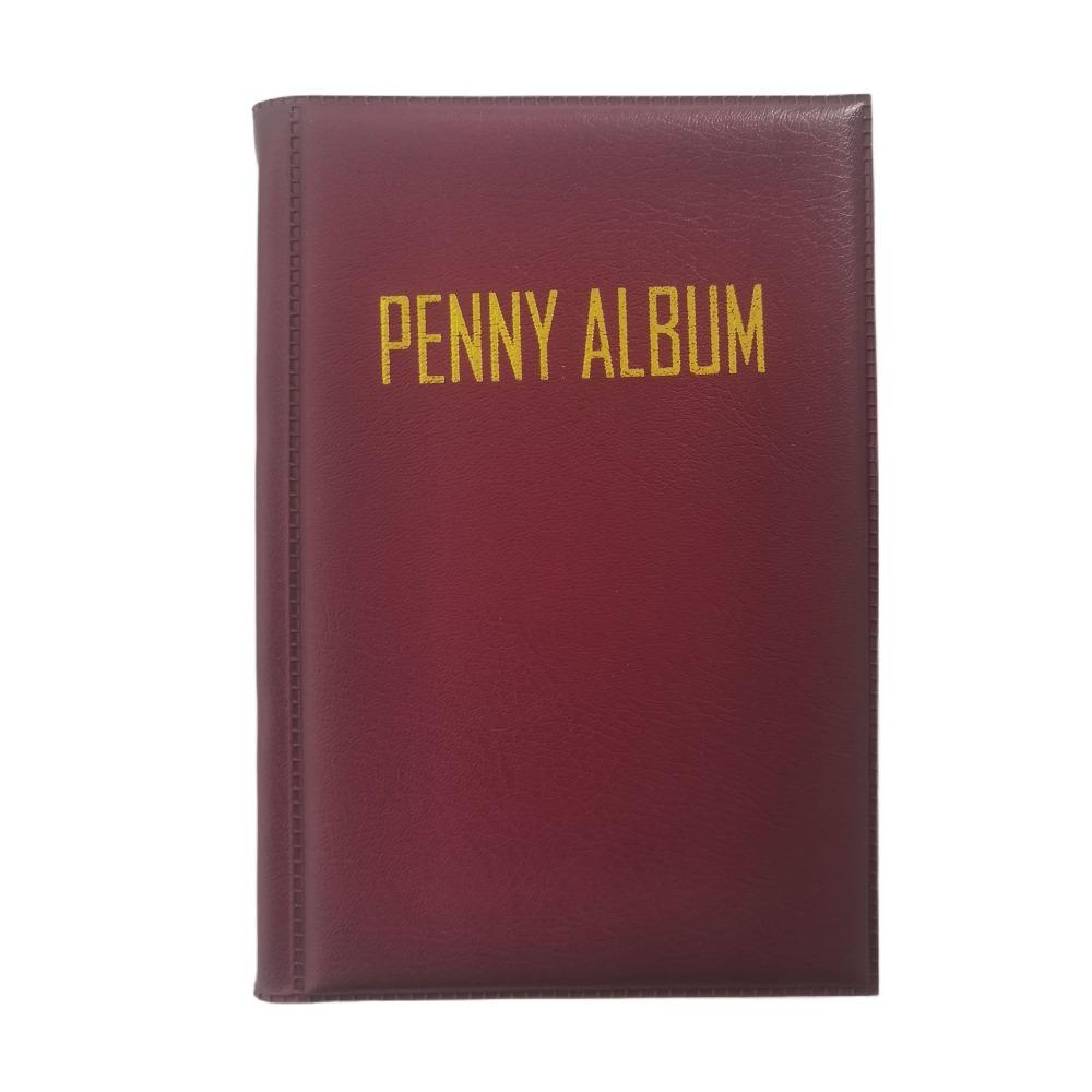 Portable Anti-lost Penny Collection Album Leather 108 Coins Flat Penny Holder Compact Multi-Use Coin Storage Organizer Display