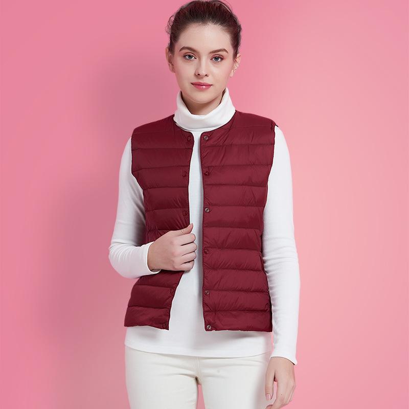 Women Sleeveless Puffer Vest Women's Ultra Light Down Vest Women Two Ways Waistcoat Portable Warm Sleeveless Winter Liner Plus Size