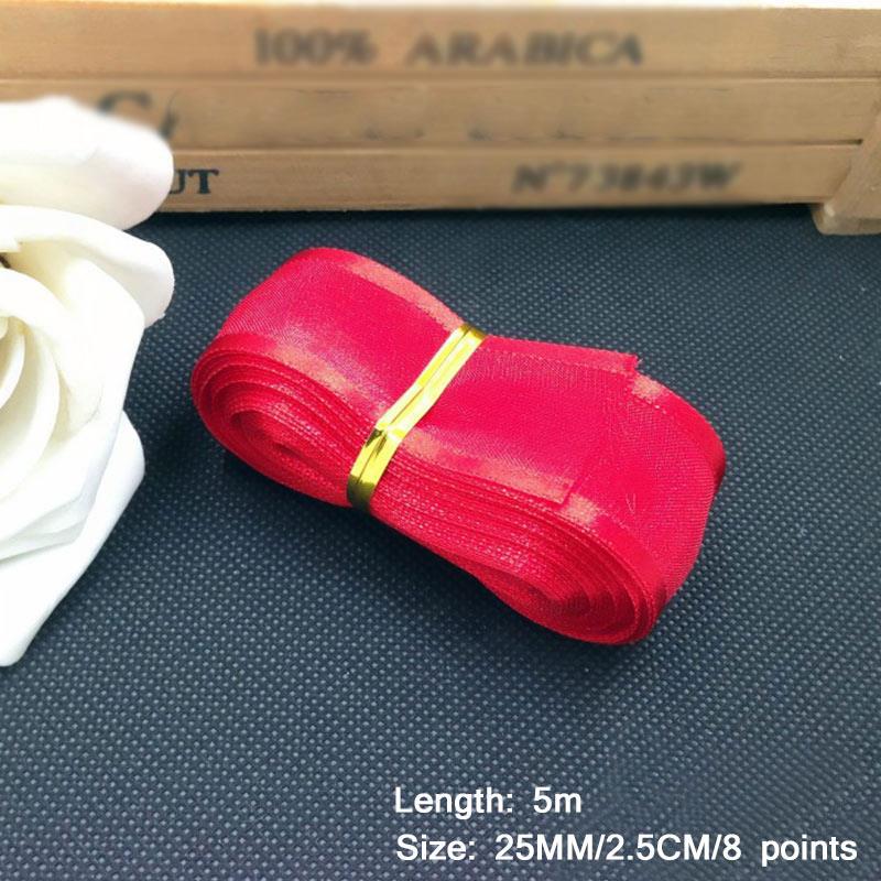 Candy Color Gauze Ribbon Satin Organza Ribbon for Wedding Party Decoration Handmade Ribbon Gift Packaging