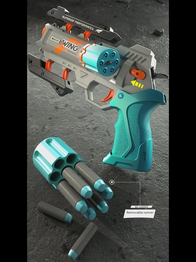 Игрушечный пистолет с мягкими пулями «Взрывной меха»: Интерактивный уличный механический пистолет для мальчиков