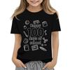 Kids Fashion Casual Short Sleeve 100 Day School Anniversary Printed Round Neck T-Shirt Top