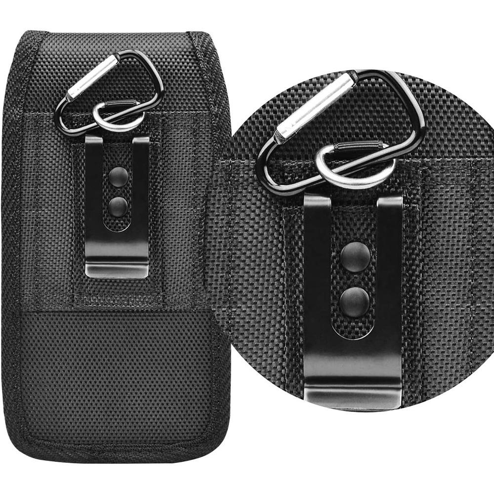 3.5-6.8inch Phone Nylon Pouch Cell Phone Belt Clip Carrying Holster Case Waist Bag for IPhone 16 15 14 Samsung S24 S23 Xiaomi Mobile Leather Cover