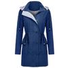 Women Solid Rain Jacket Outdoor Plus Size Waterproof Hooded Windproof Loose Coat