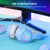 K9 Gaming Headset, Wired Over-Ear Headphones with Detachable Cat Ears, Noise Cancelling Microphone, RGB Backlight, Surround Sound for PC PS5 PS5 Xbox