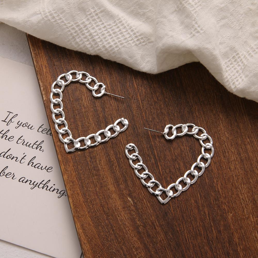 Простые креативные ретро преувеличенные полые круглые серьги-цепочки, женские индивидуальные геометрические серьги для девочек