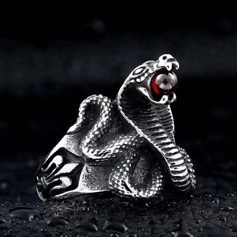 European and American S Men's Ring Cobra Domineering Men's Trendy Ring