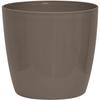Блестящее кашпо - GARDEN ID - Блестящий серо-коричневый с колесиками - 35 x 32 см - Керамический вид - Водонепроницаемый - Легкое перемещение